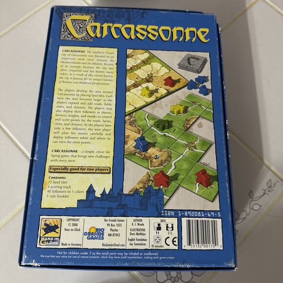 Carcassonne Board Game Klaus-Jurgen Wrede Rio Grande games Complete READ - Picture 8 of 12